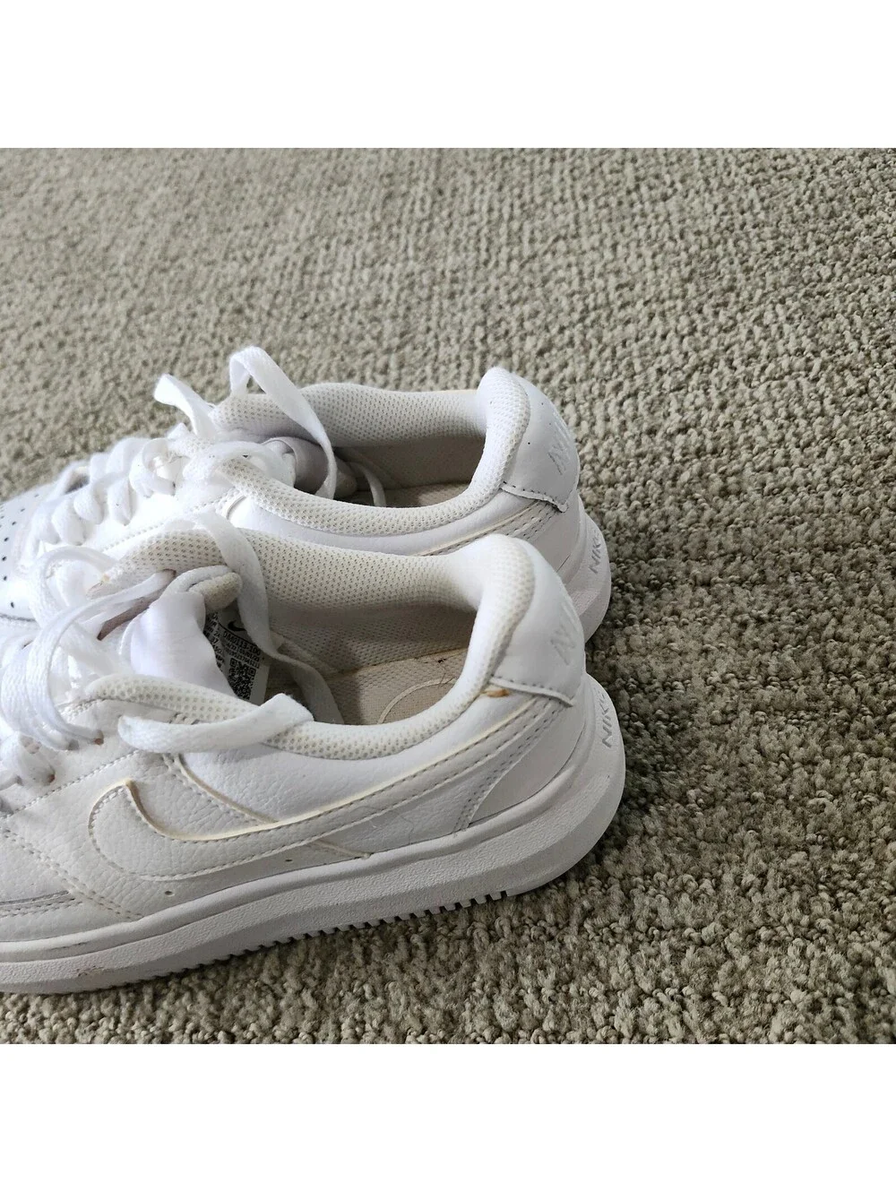 Nike Court Vision White Sneakers Size 7.5 Lace Up